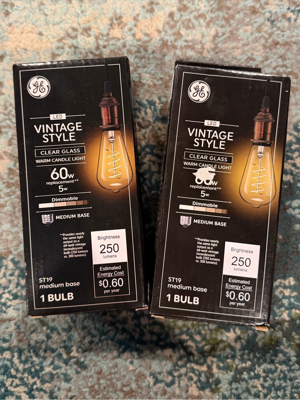 GE Vintage Style LED Bulb - Warm Amber Glass (Set of 2)